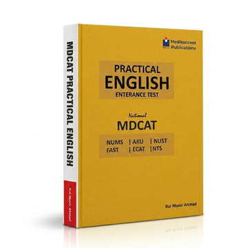 Book titled 'Practical English Entrance Test MDCAT' by Rai Munir Ahmad on a white background